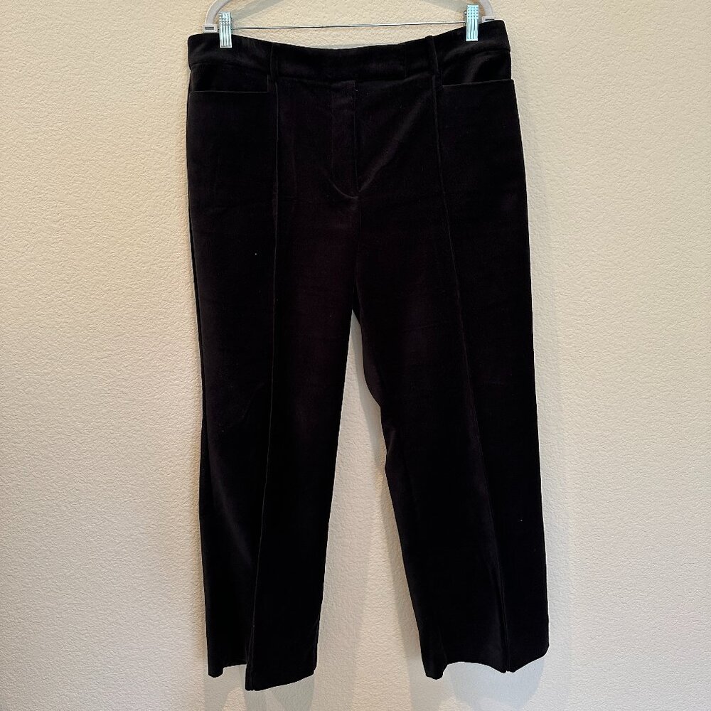 LOFT CURVY Black Velvet Pants